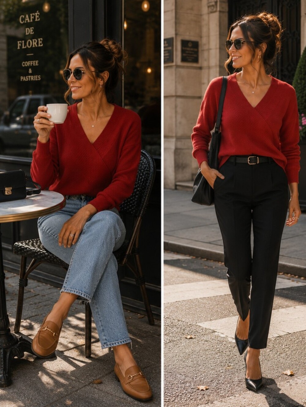 EDDIE BAUER RED VNECK SWEATER 🫦
